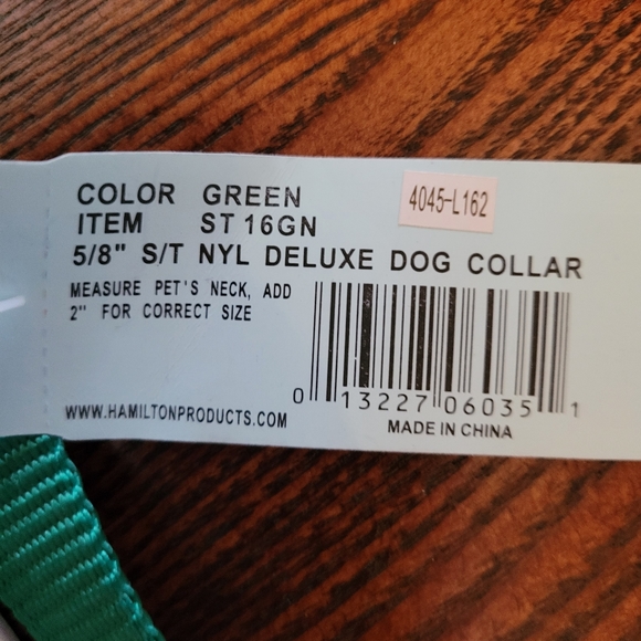 2 /$15 Hamilton Dog Collar Metal Buckle 16" Emerald Green - Picture 6 of 6